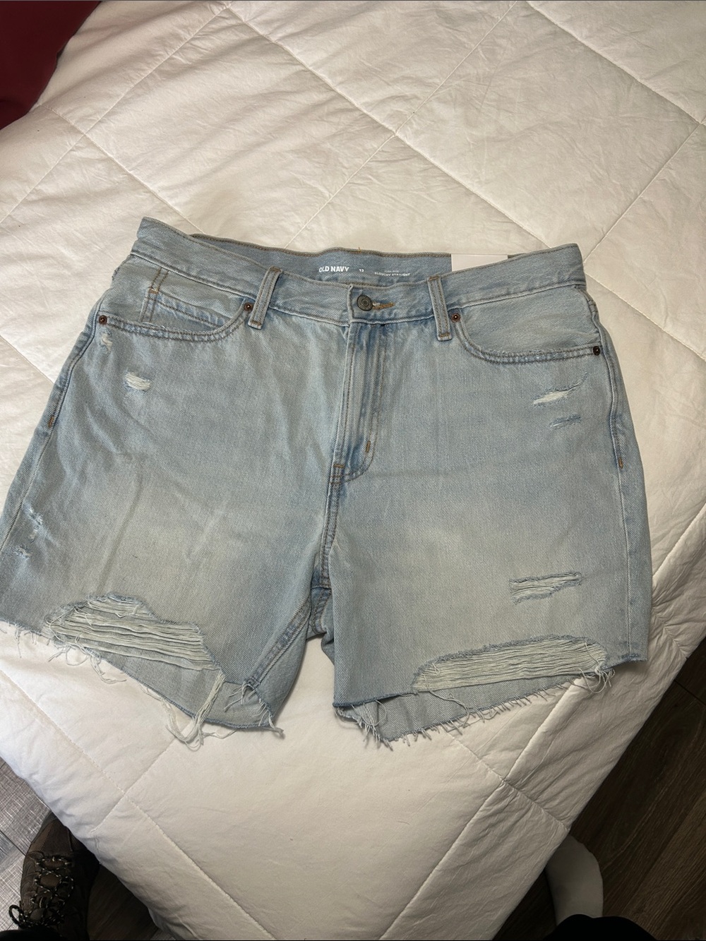 Old Navy Light Wash Distressed Denim Shorts